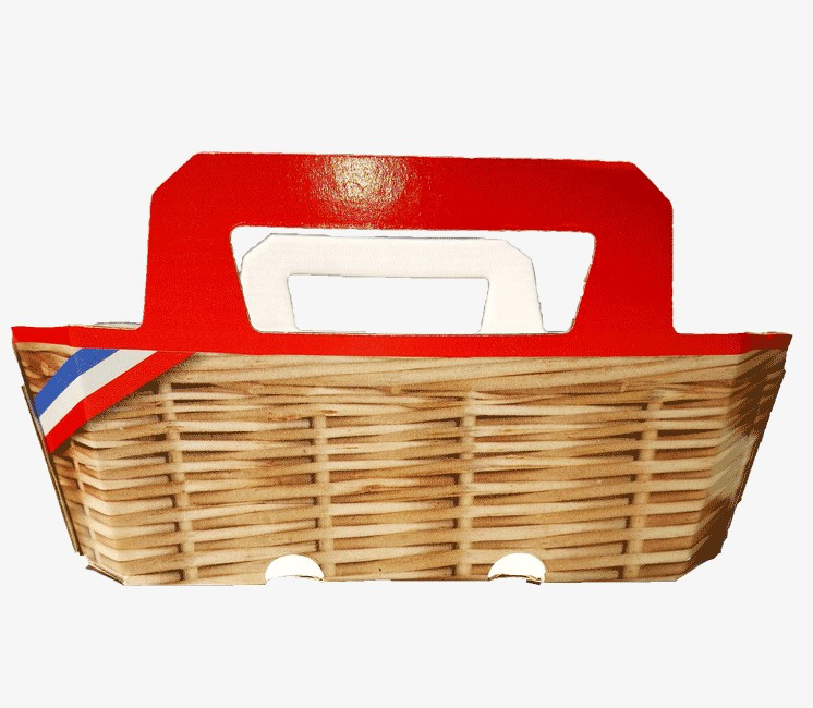 Lot de 100 barquettes en carton impression osier 250g Lot de 100 barquettes en carton impression osier 250g