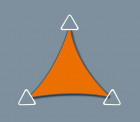 Voile d'ombrage imperméable 3.8 x 3.8 x 3.8 - Concave