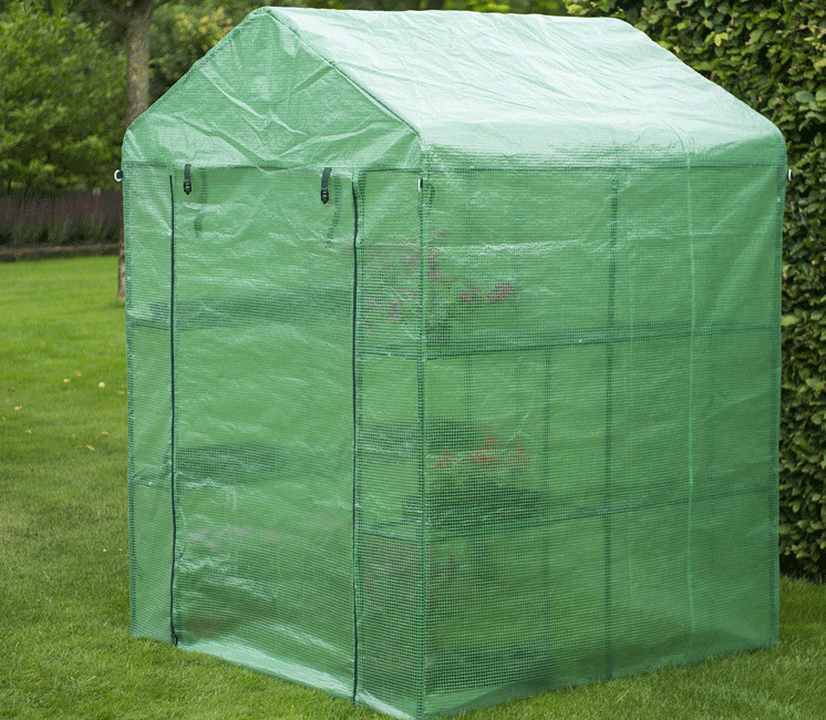 Serre de Jardin avec 4 étagères pour le rangement des semis