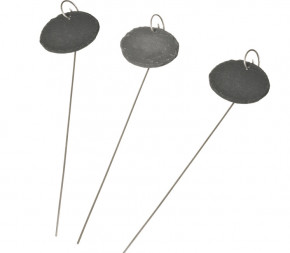 Lot de 3 étiquettes en ardoise ovale à piquer