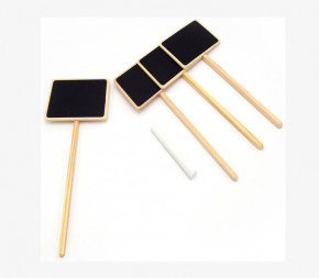 Lot de 4 étiquettes en ardoise carré avec craie