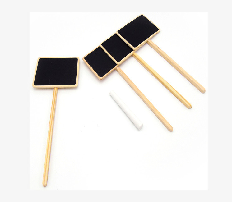 Lot de 4 étiquettes en ardoise carré avec craie