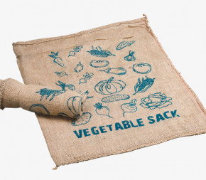 Lot de 2 sacs de stockage en toile de jute imprimée