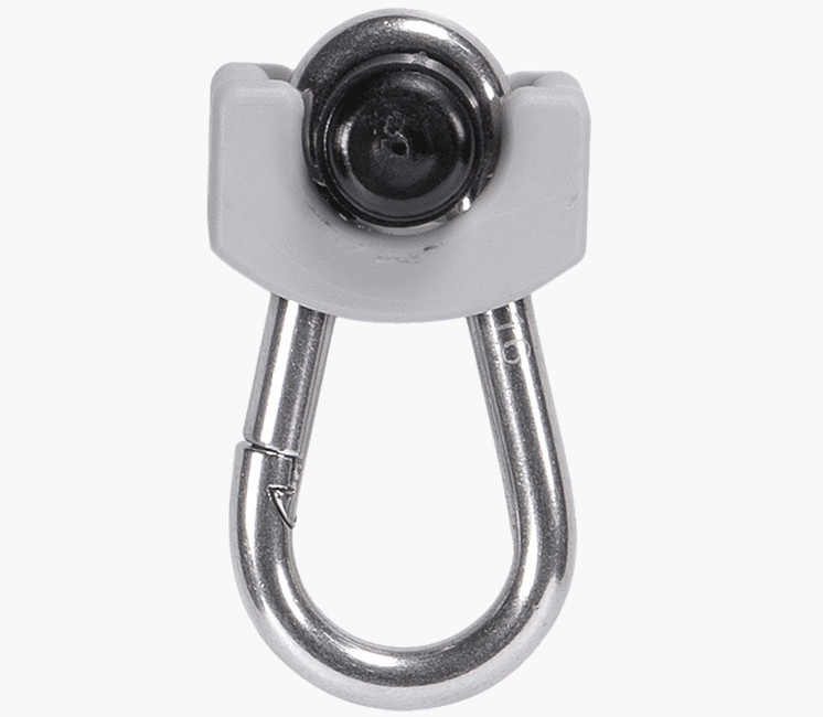 Poulie et mousqueton rail de guidage