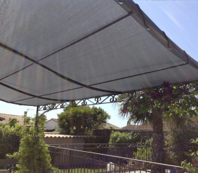 GRIS PLATINE - Toile Ombrage 4 x 4 x 5.6 m - Perméable GRIS PLATINE - Toile Ombrage 4 x 4 x 5.6 m - Perméable