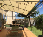 Toile d'ombrage pergola 6x4m imperméable avec œillets à poser sur une structure