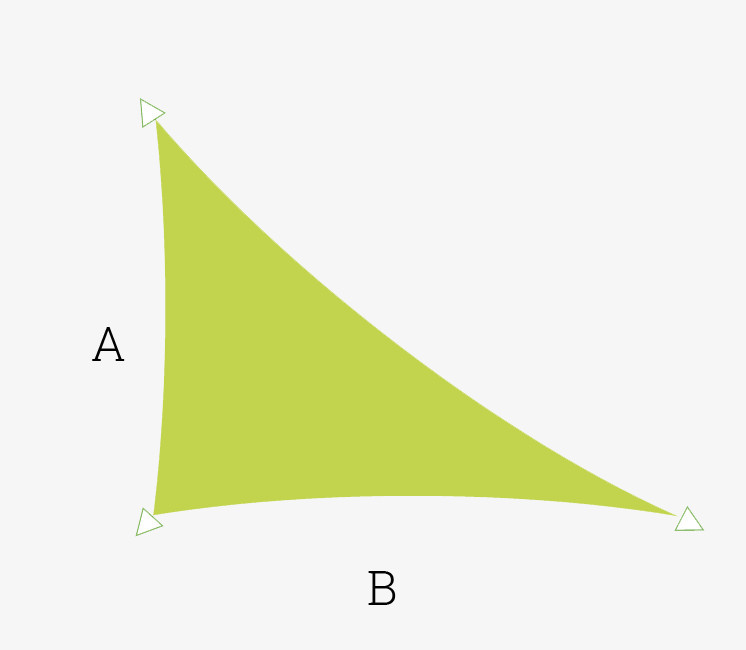 Voile triangle concave imperméable beige 9 x9 m