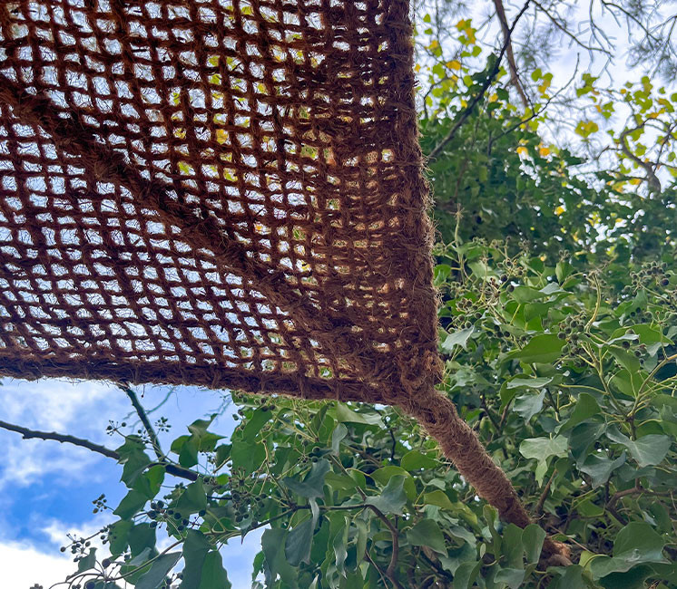 Voile d'ombrage 3 x 4 m à suspendre en fibre de coco naturelle