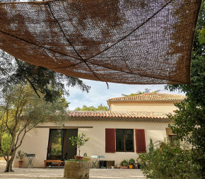 Voile d'ombrage 4 x 4 m à suspendre en fibre de coco naturelle