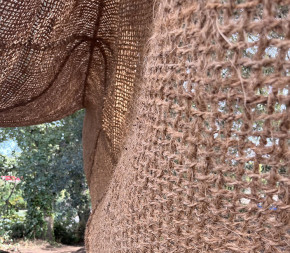 Voile d'ombrage 4 x 4 m à suspendre en fibre de coco naturelle