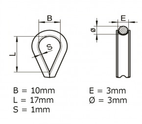 Cosse-Coeur Inox 3mm