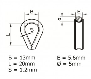 Cosse-Coeur Inox 5mm