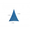 Voile perméable triangle bleu azur 2.20 x 3.20 x 2.15m