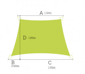 Voile perméable trapèze ivoire 1.10x2.15x1.85