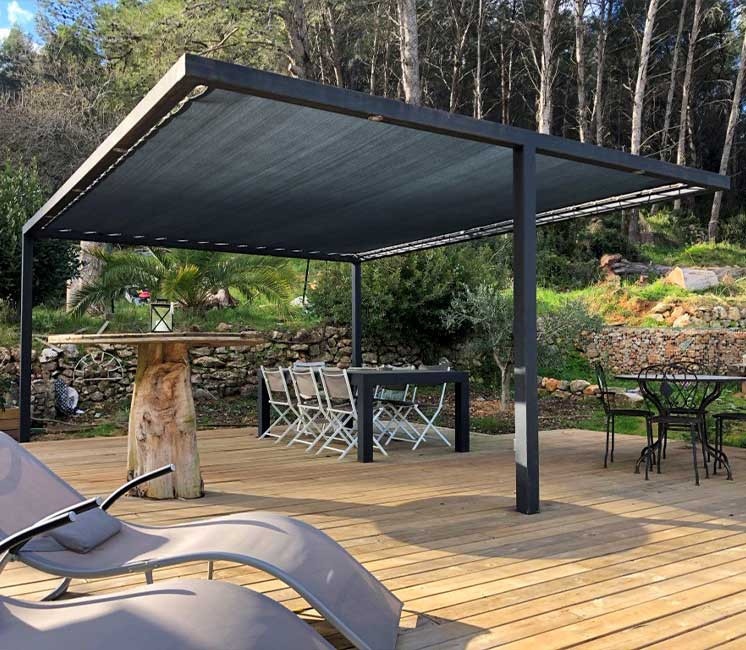 toile d'ombrage sur mesure anthracite