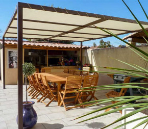 toile d'ombrage avec oeillets ivoire perméable