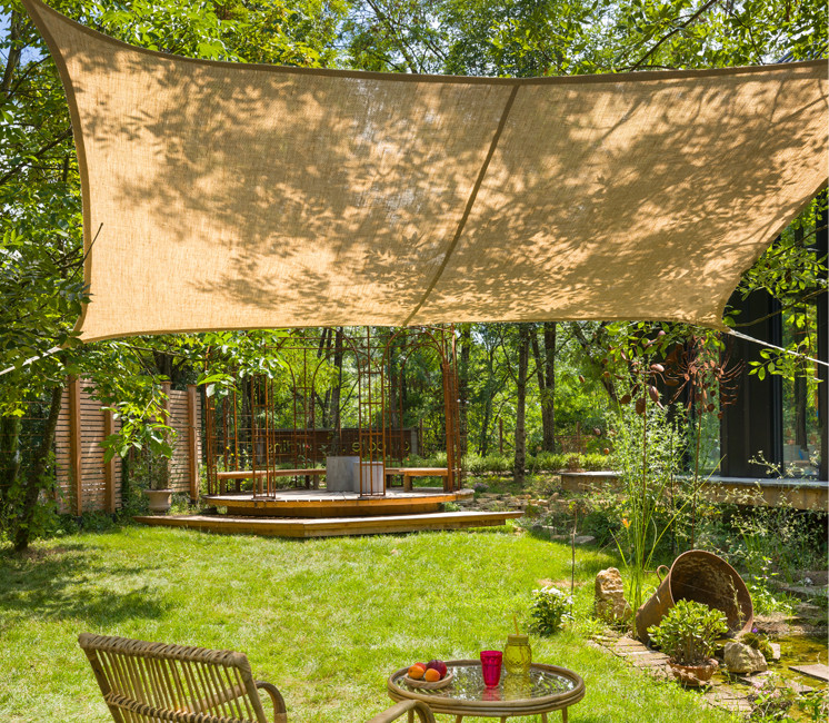 Voile d'ombrage naturel en jute 4 x 3 m