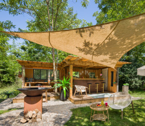 Voile d'ombrage naturel en jute 3 x 3 x 3 m