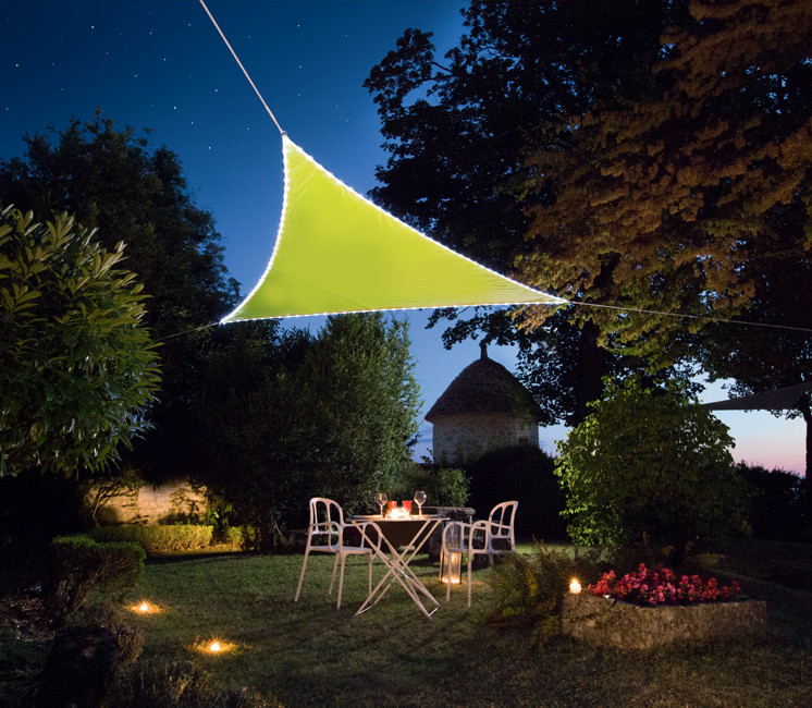 Voile d'ombrage LEDS solaires - 3.60 x 3.60 x 3.60 m