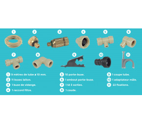 Kit Brumisateur 11 buses pour toile d'ombrage