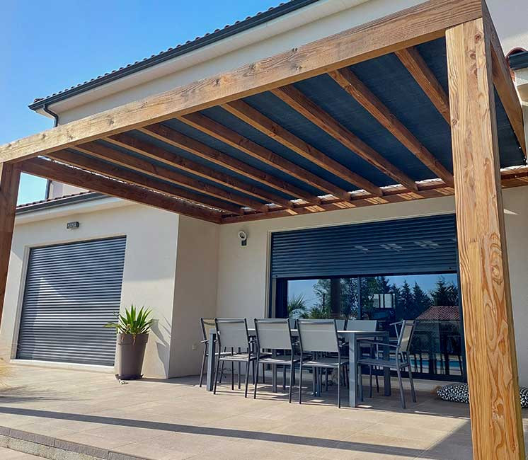 Toile d'ombrage perméable 6x4m anthracite