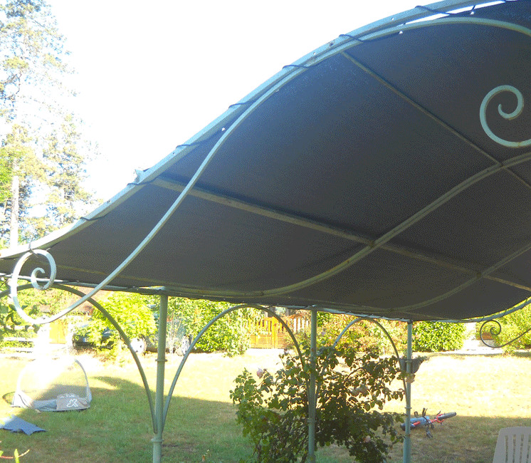 Toile d'ombrage pergola 3x2m imperméable avec œillets à poser sur une structure