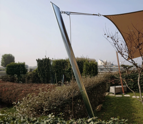 Mât pour voile d'ombrage elliptique 6 points d'accroche accessoires inclus