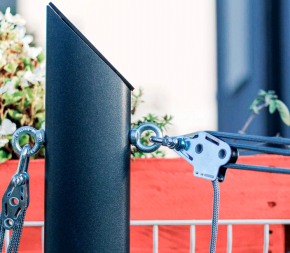 Mât pour voile d'ombrage elliptique 6 points d'accroche accessoires inclus