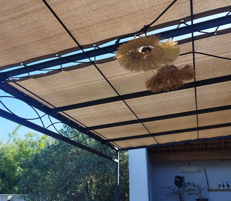 toile pergola sur mesure lin perméable