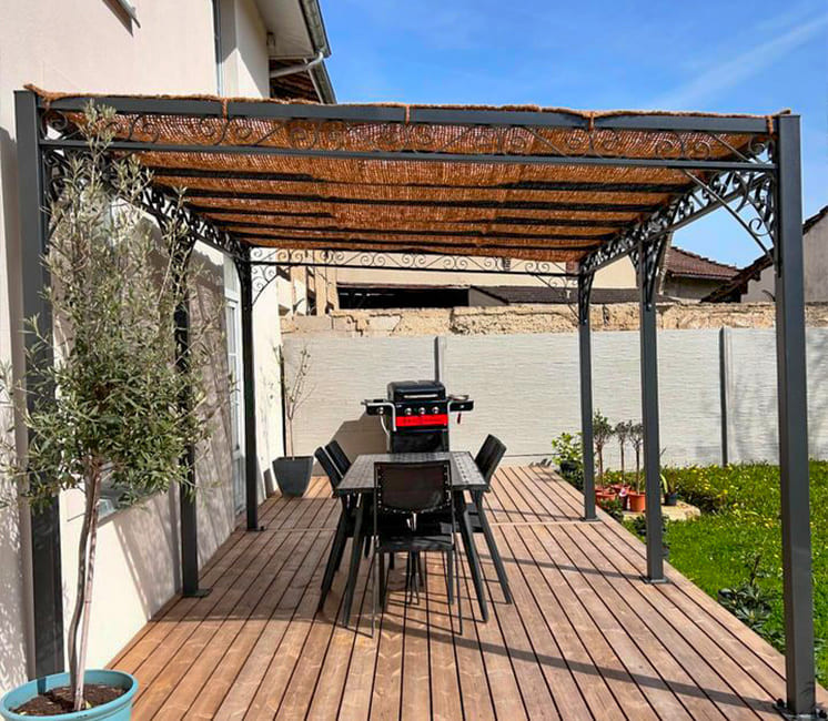 Toile d'ombrage pergola en fibre de coco 3x5